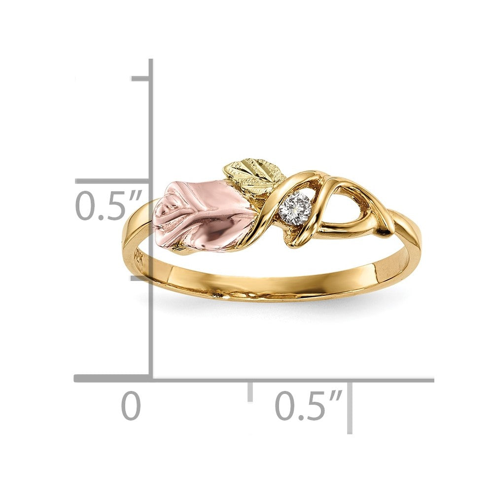 10k Tri Color Tri-Color Black Hills Gold Diamond Ring