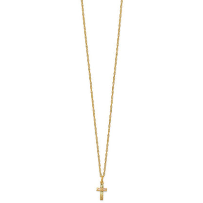 10k Tri Color Tri-Color Black Hills Gold Cross Necklace
