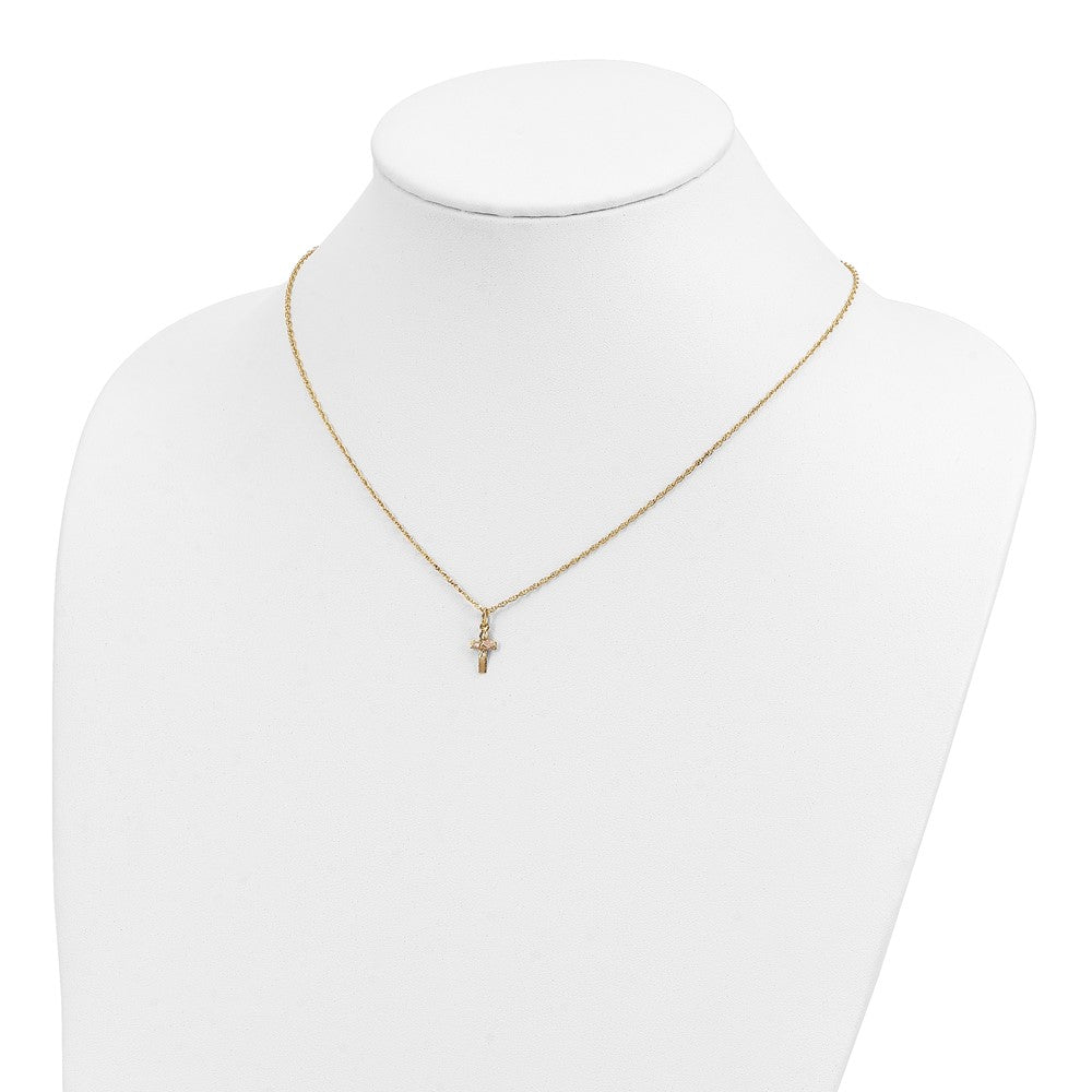 10k Tri Color Tri-Color Black Hills Gold Cross Necklace