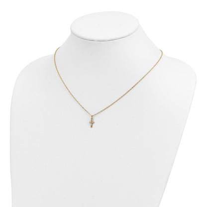 10k Tri Color Tri-Color Black Hills Gold Cross Necklace
