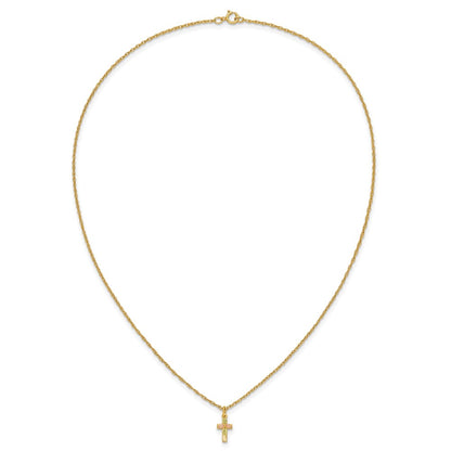 10k Tri Color Tri-Color Black Hills Gold Cross Necklace