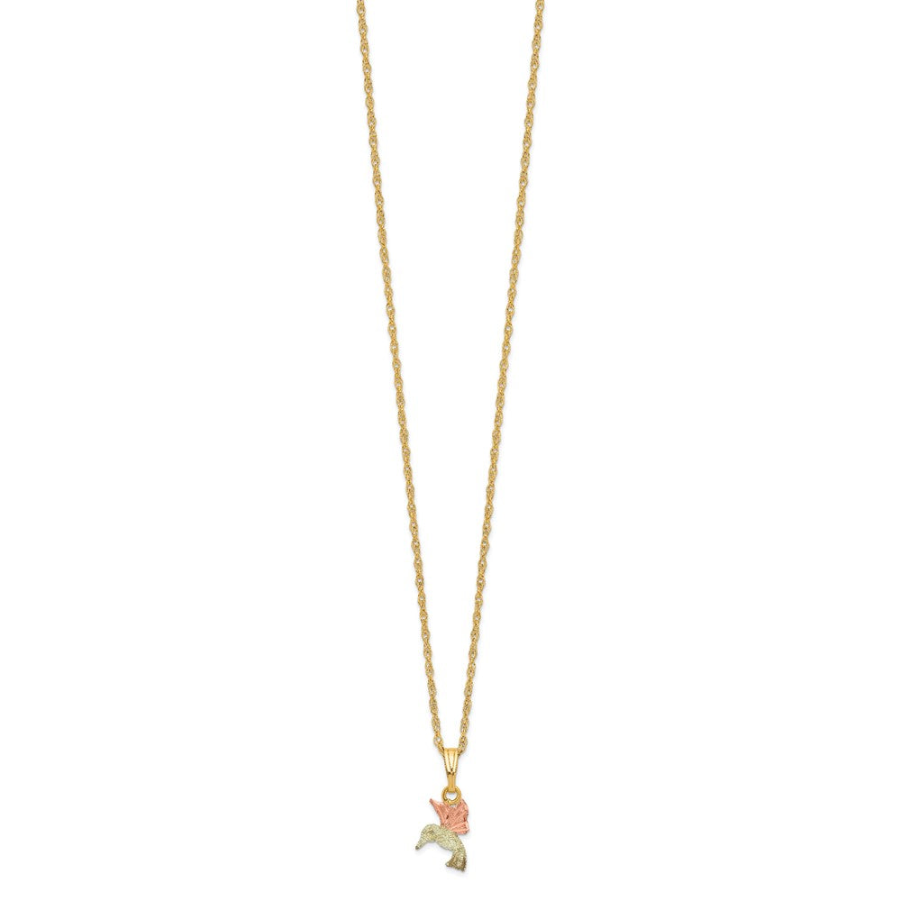10k Tri Color Tri-Color Black Hills Gold Hummingbird Necklace