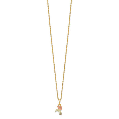 10k Tri Color Tri-Color Black Hills Gold Hummingbird Necklace