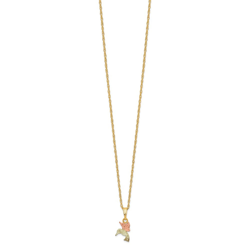 10k Tri Color Tri-Color Black Hills Gold Hummingbird Necklace