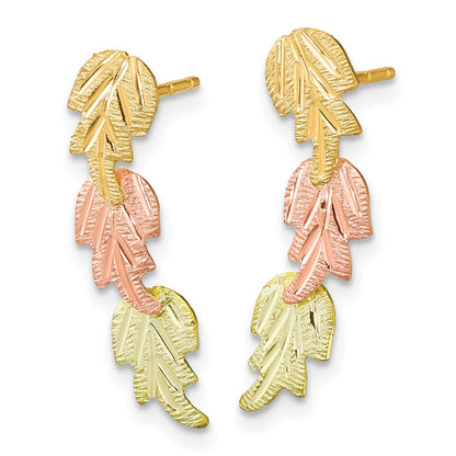 10k Tri Color Tri-Color Black Hills Gold Post Earrings