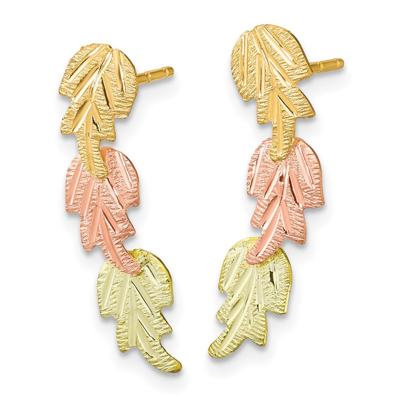 10k Tri Color Tri-Color Black Hills Gold Post Earrings