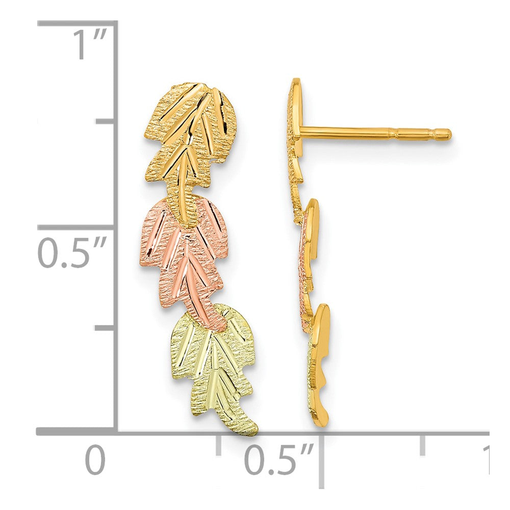 10k Tri Color Tri-Color Black Hills Gold Post Earrings