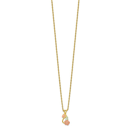 10K Tri Color 10K Tri-Color W/14K Gold-Filled Chain Black Hills Gold Necklace