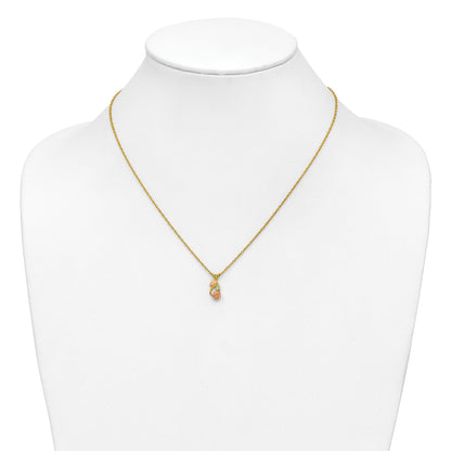 10K Tri Color 10K Tri-Color W/14K Gold-Filled Chain Black Hills Gold Necklace