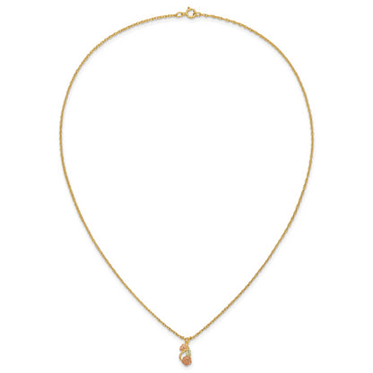 10K Tri Color 10K Tri-Color W/14K Gold-Filled Chain Black Hills Gold Necklace