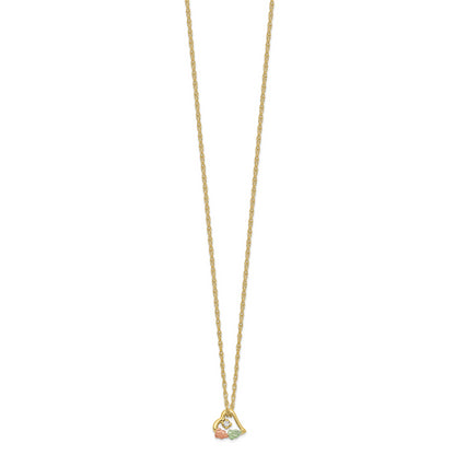 10K Tri Color 10K Tri-Color W/12K Accents Diamond Black Hills Gold Necklace
