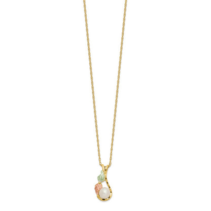 10K Tri Color 10K Tri-Color W/12K Accents Fwc Pearl Black Hills Gold Necklace