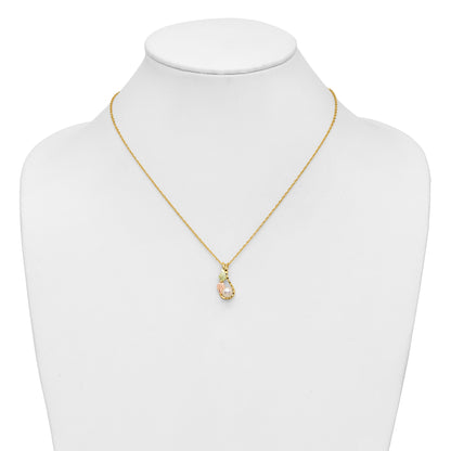 10K Tri Color 10K Tri-Color W/12K Accents Fwc Pearl Black Hills Gold Necklace