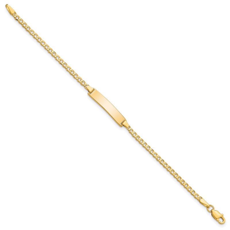10k Yellow Gold Flat Curb Link ID Bracelet