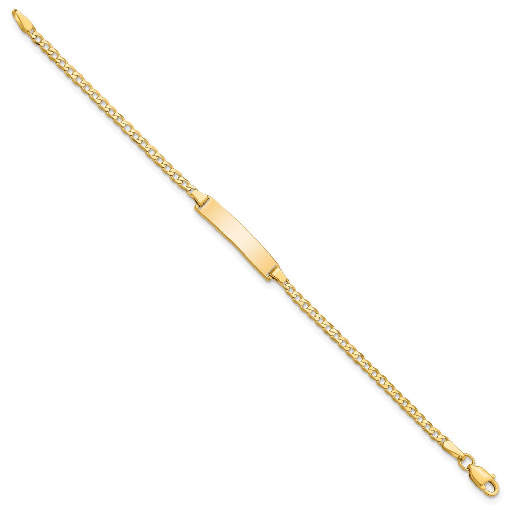 10k Yellow Gold Flat Curb Link ID Bracelet