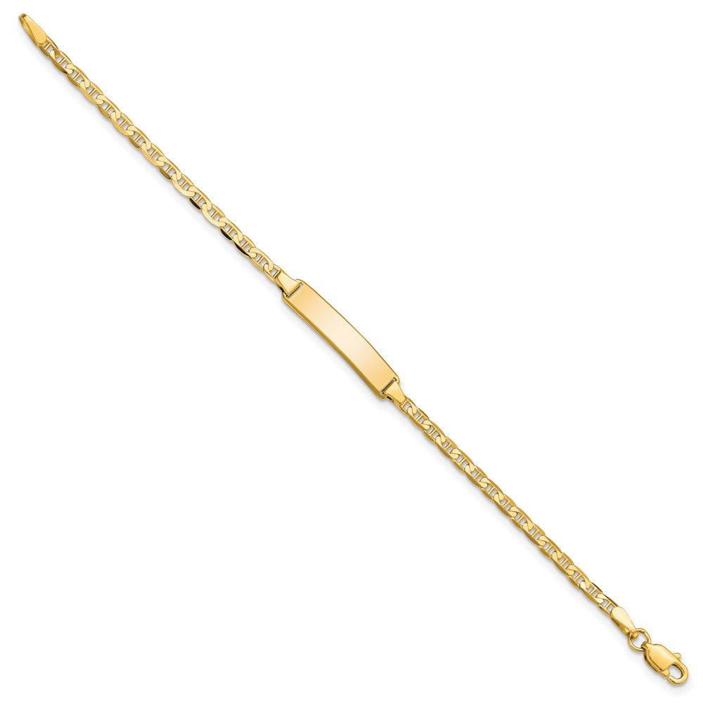 10k Yellow Gold Flat Anchor Link ID Bracelet