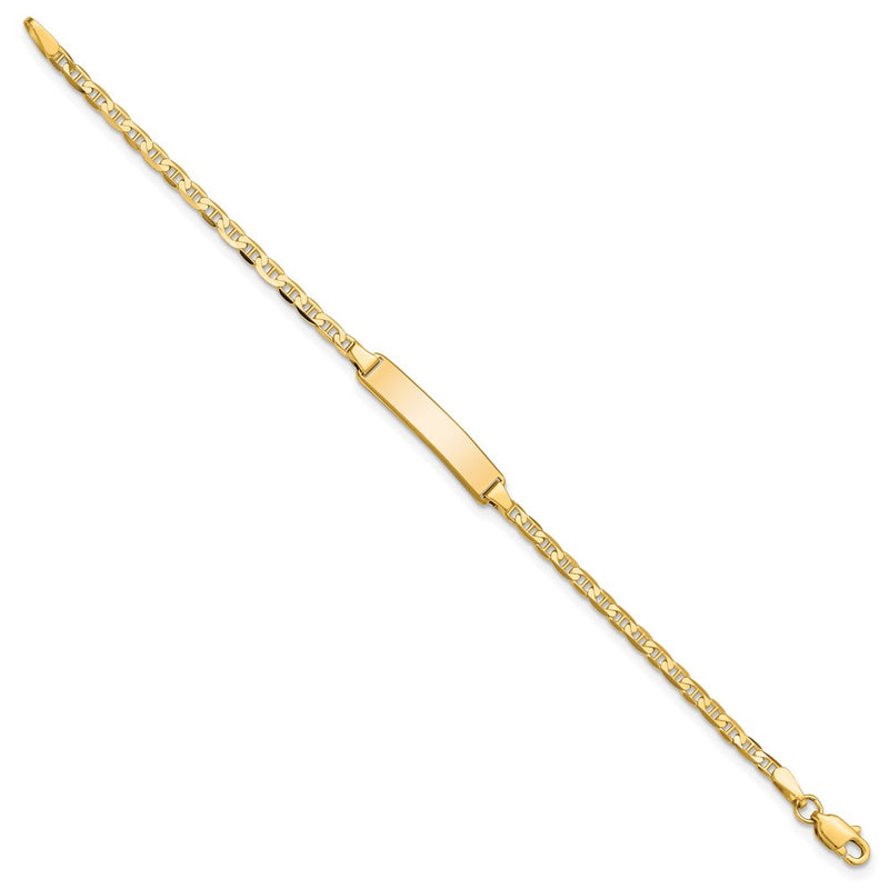 10k Yellow Gold Flat Anchor Link ID Bracelet