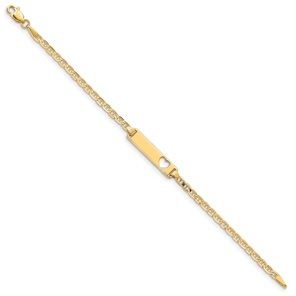 10k Yellow Gold Flat Anchor Link ID Bracelet