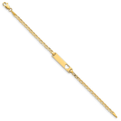 10k Yellow Gold Flat Anchor Link ID Bracelet