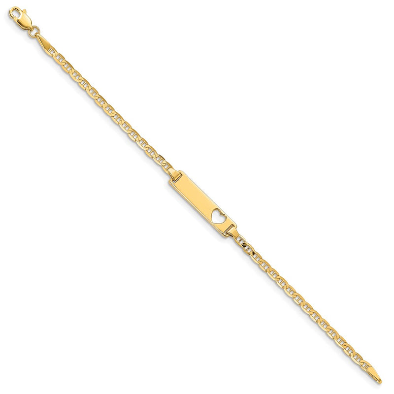 10k Yellow Gold Flat Anchor Link ID Bracelet