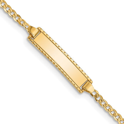 10k Yellow Gold Flat Curb Link ID Bracelet
