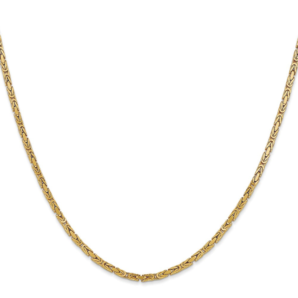 24 Inch 10K Yellow Gold 10K 2mm Byzantine Chain Necklace