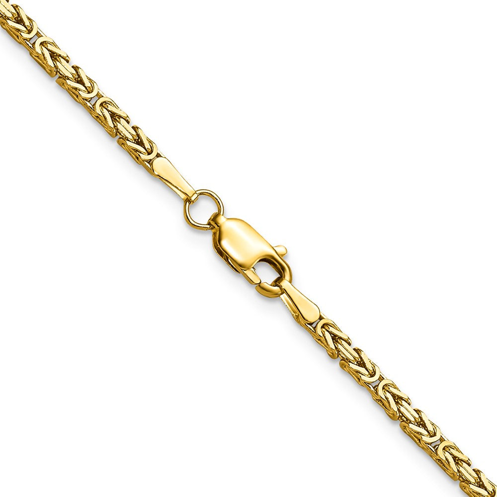 24 Inch 10K Yellow Gold 10K 2mm Byzantine Chain Necklace