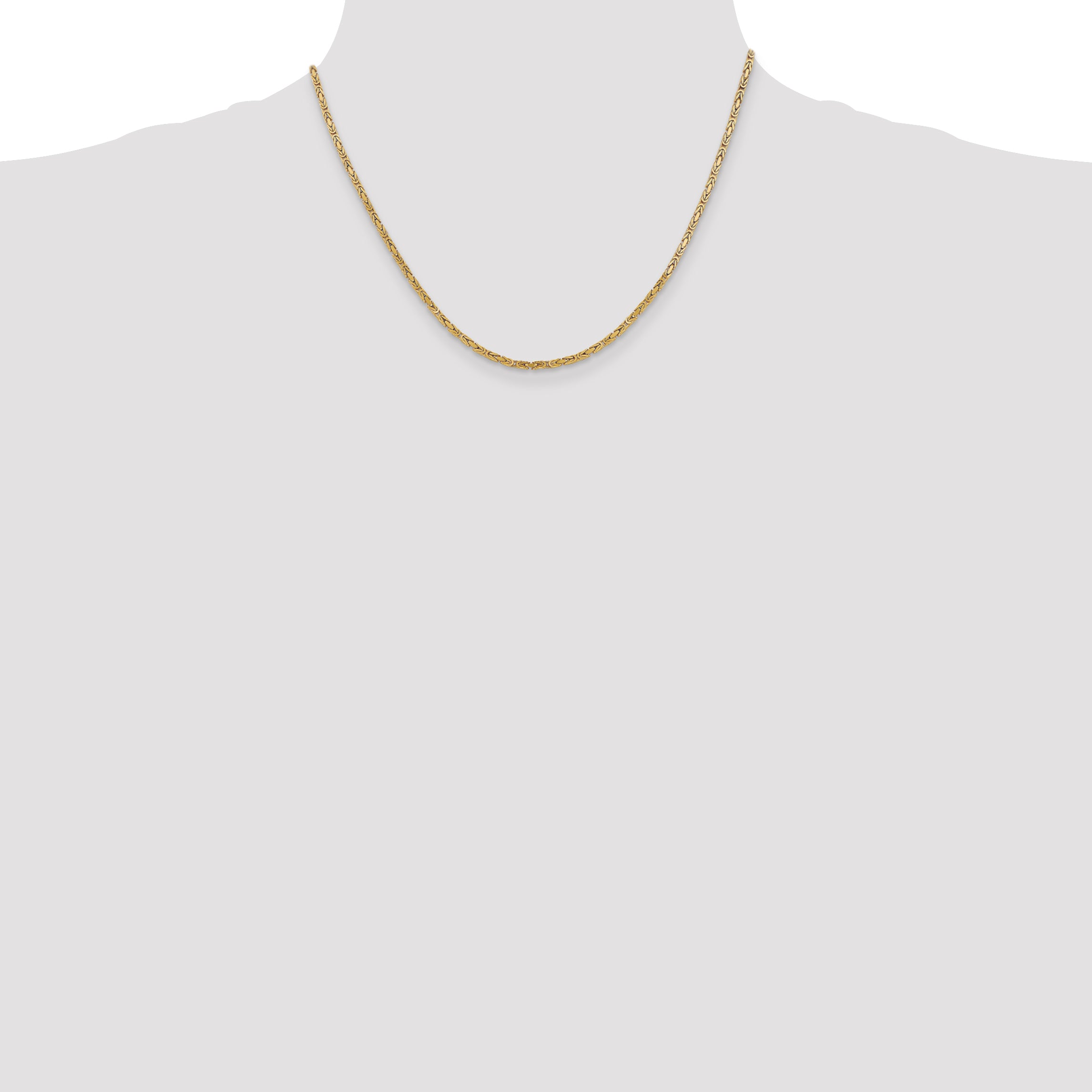 10K Yellow Gold 10K 2mm Byzantine Chain