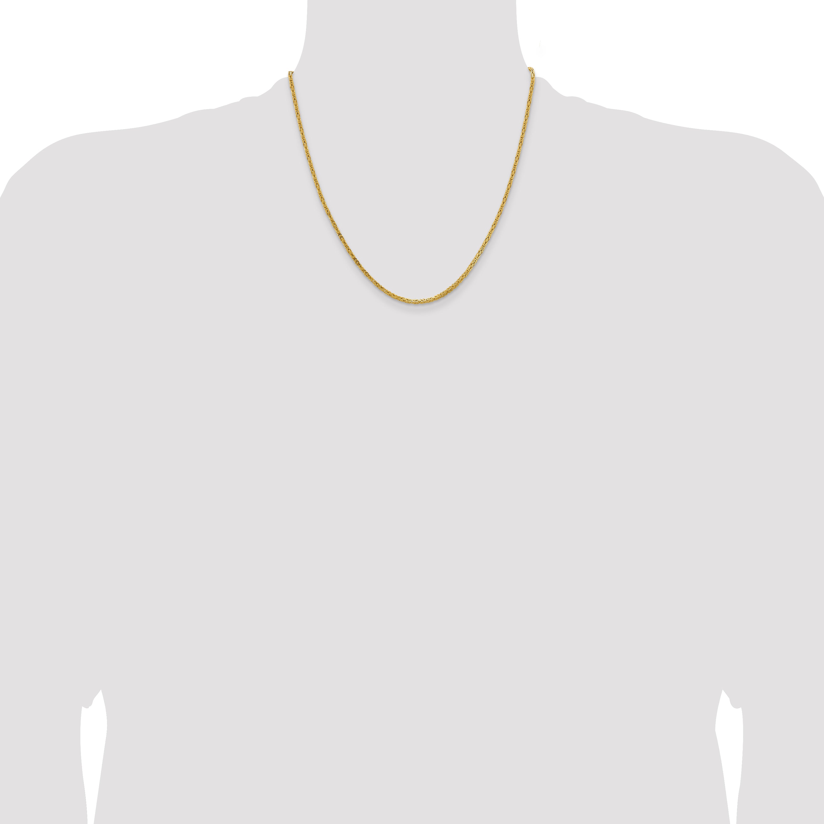 10K Yellow Gold 10K 2mm Byzantine Chain