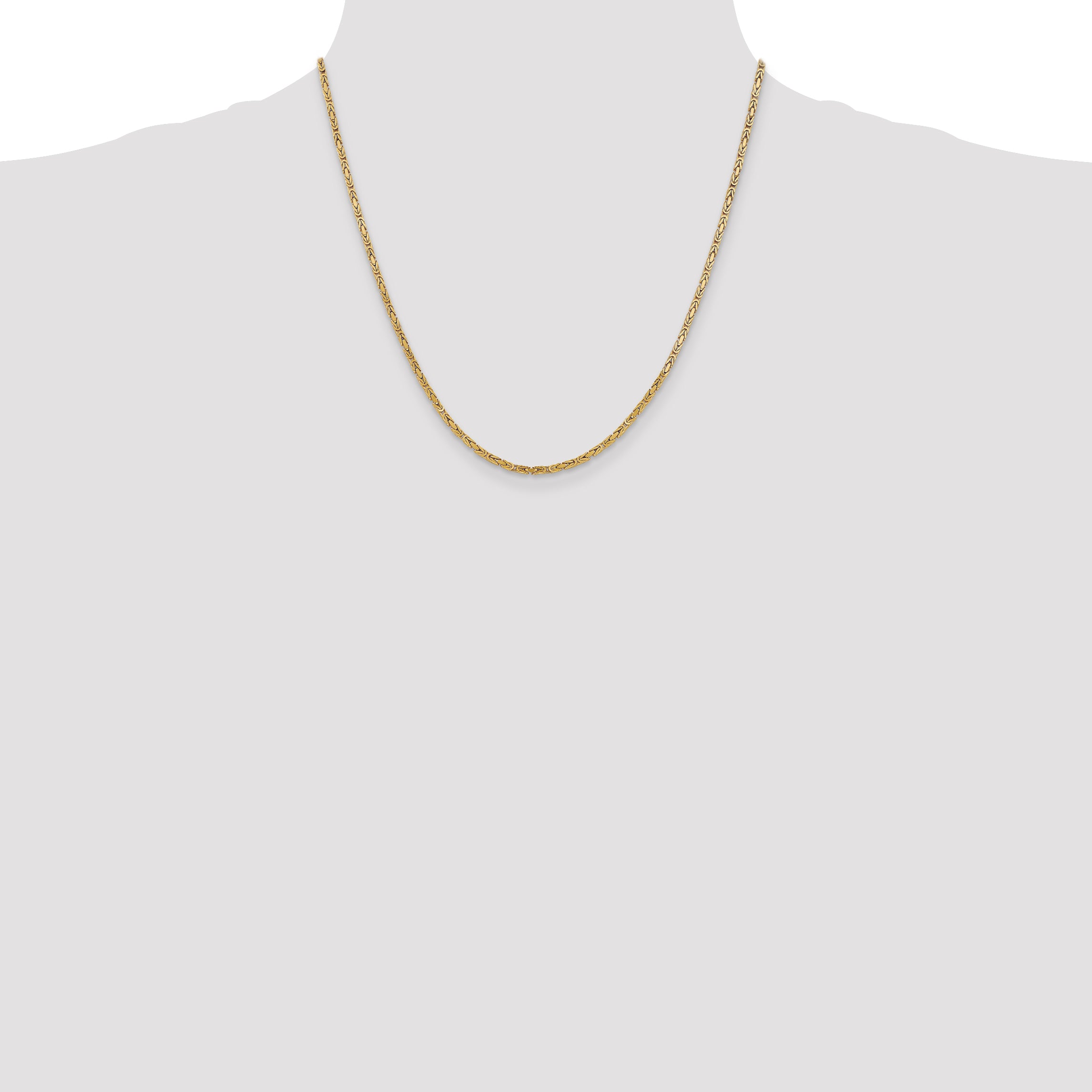 10K Yellow Gold 10K 2mm Byzantine Chain