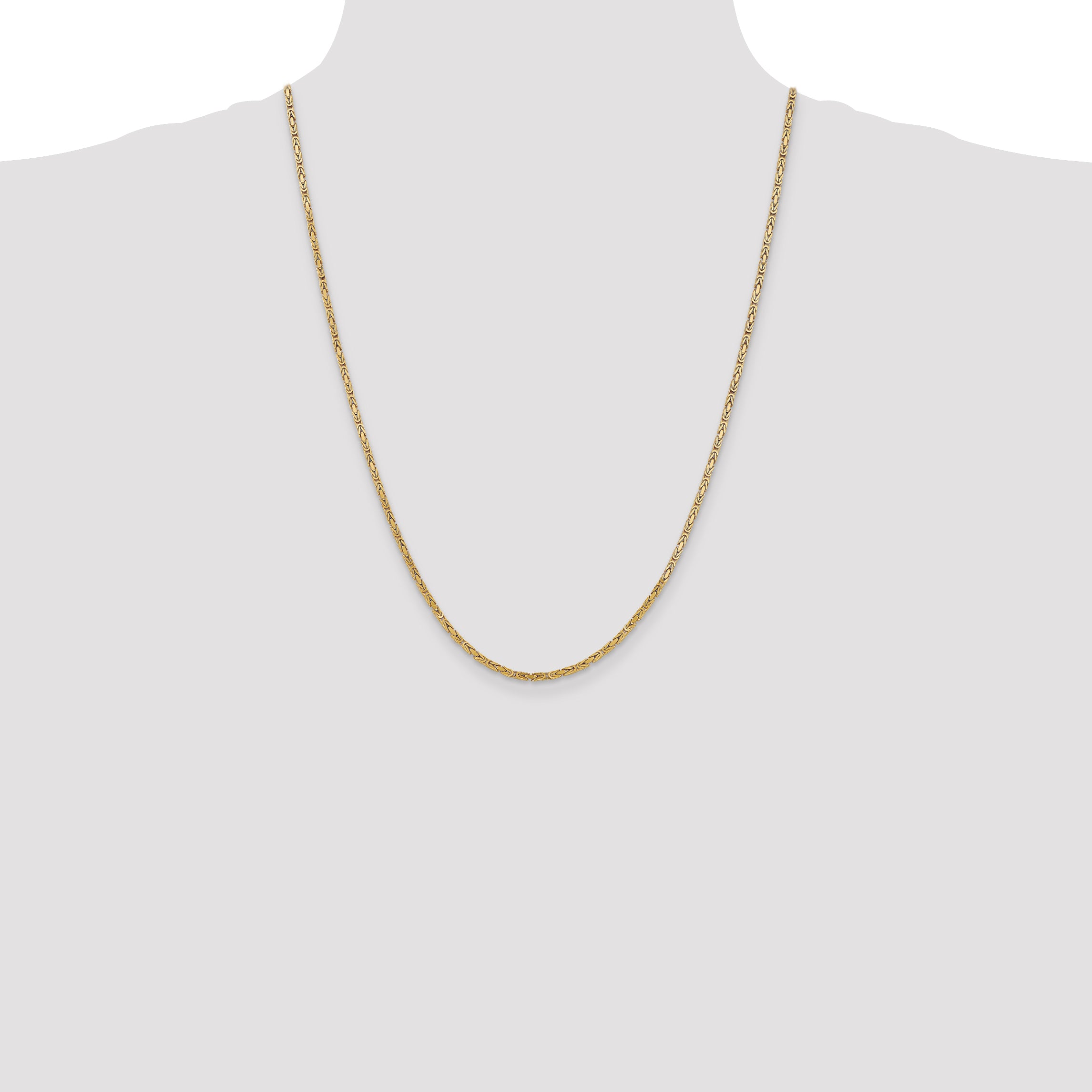 10K Yellow Gold 10K 2mm Byzantine Chain