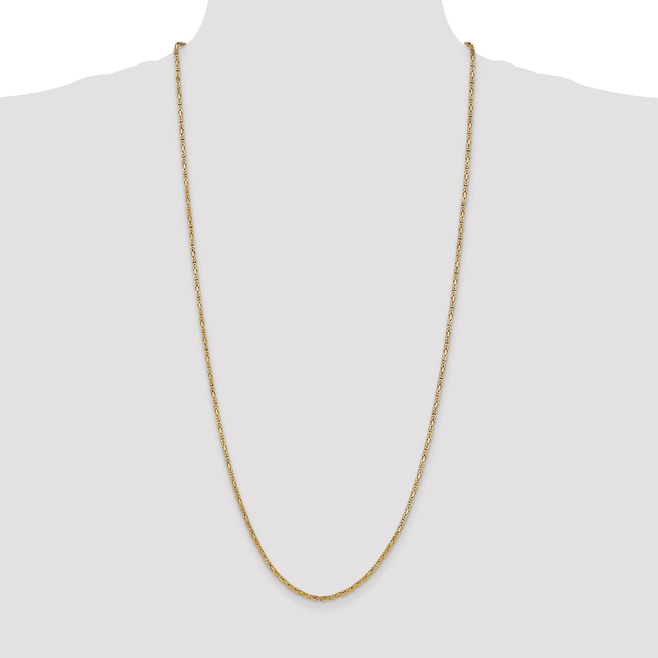10K Yellow Gold 10K 2mm Byzantine Chain
