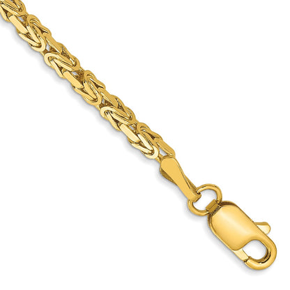 10K Yellow Gold 2mm Byzantine Chain Bracelet