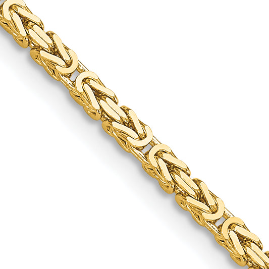 10K Yellow Gold 10K 2mm Byzantine Chain