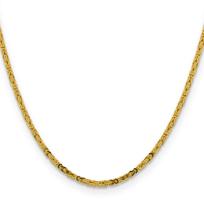 10K Yellow Gold 10K 2.5mm Byzantine Chain