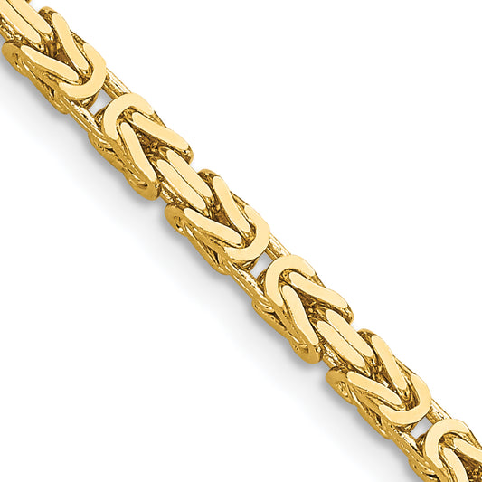 10K Yellow Gold 10K 2.5mm Byzantine Chain