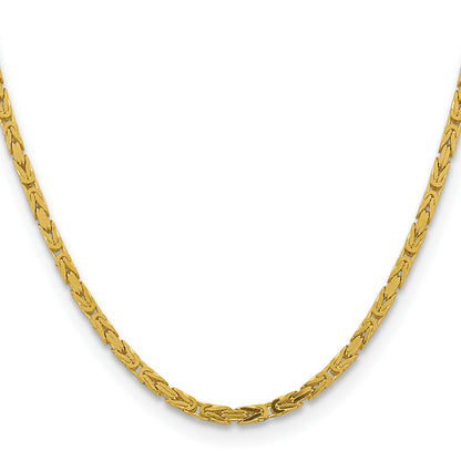 10K Yellow Gold 10K 3.25mm Byzantine Chain
