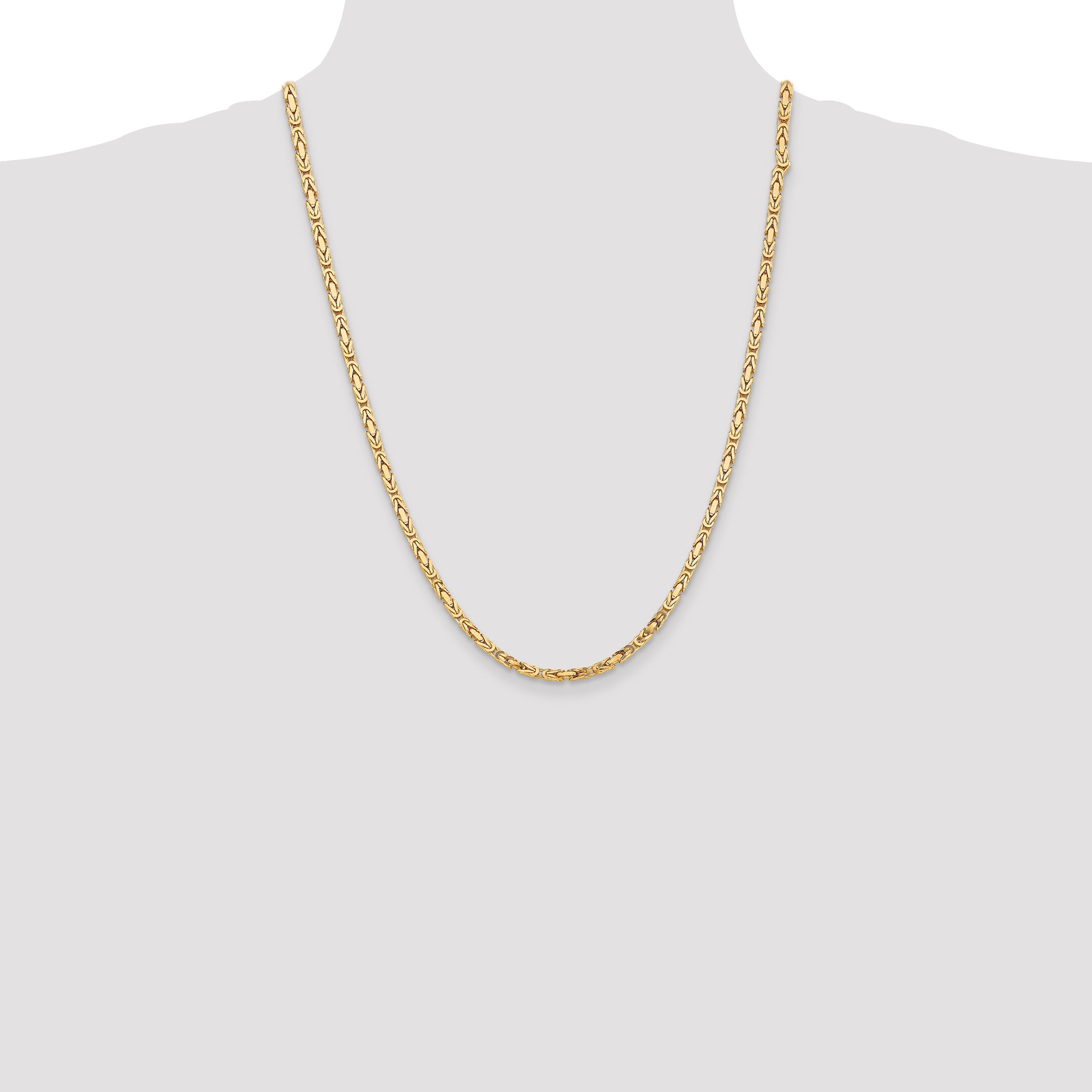 10K Yellow Gold 10K 3.25mm Byzantine Chain