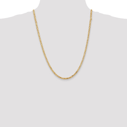 10K Yellow Gold 10K 3.25mm Byzantine Chain