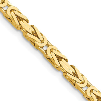 10K Yellow Gold 3.25mm Byzantine Chain Necklace