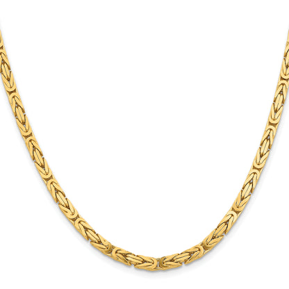 10K Yellow Gold 10K 4mm Byzantine Chain