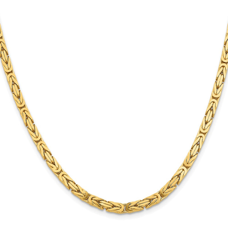2 Inch 10K Yellow Gold 10K 4mm Byzantine Chain Necklace