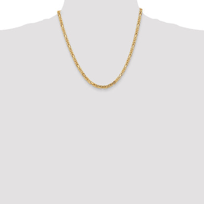 10K Yellow Gold 10K 4mm Byzantine Chain