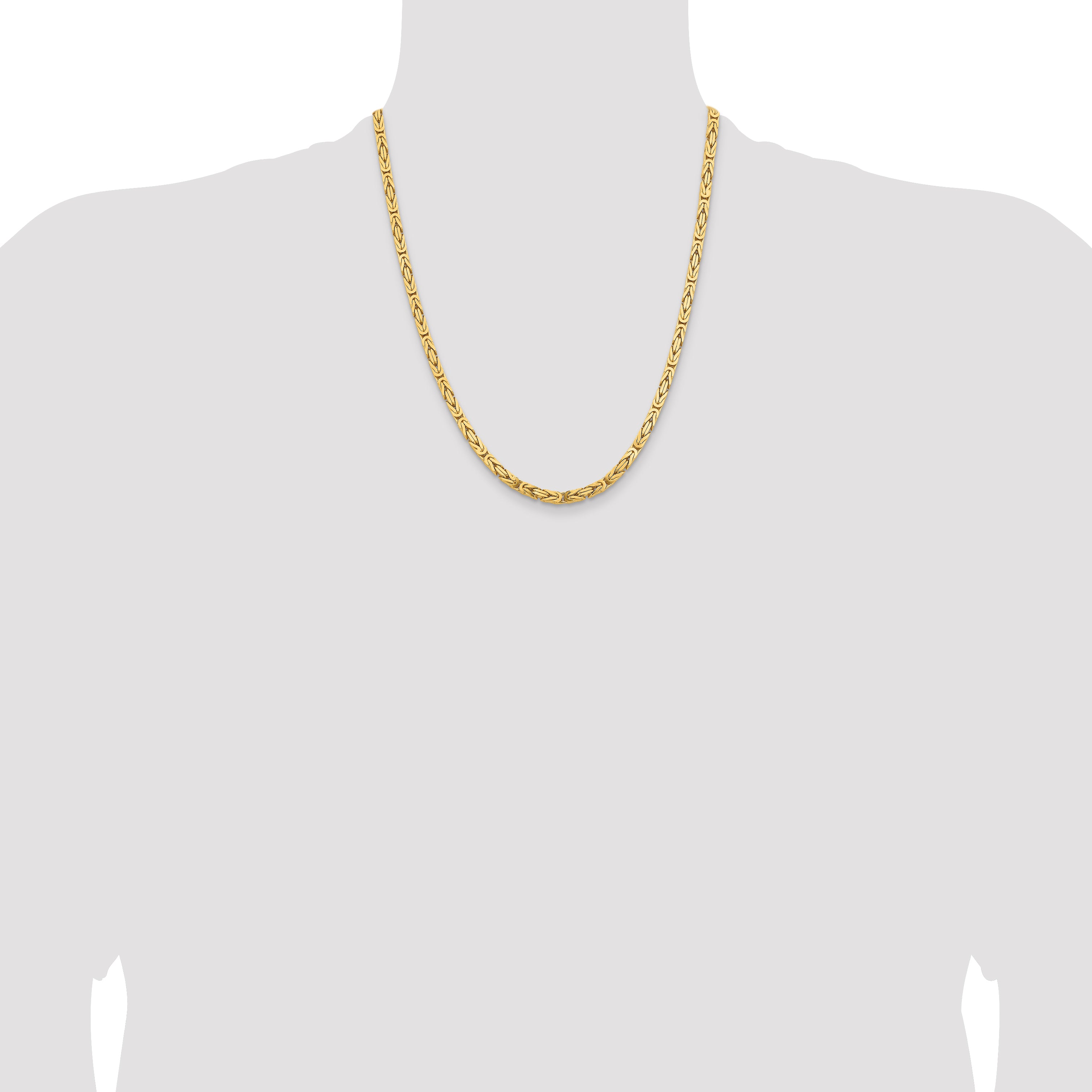10K Yellow Gold 10K 4mm Byzantine Chain