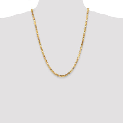 10K Yellow Gold 10K 4mm Byzantine Chain