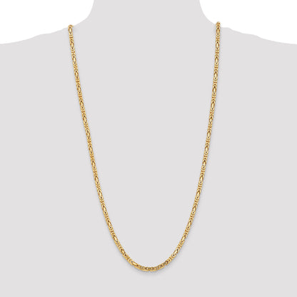 10K Yellow Gold 10K 4mm Byzantine Chain