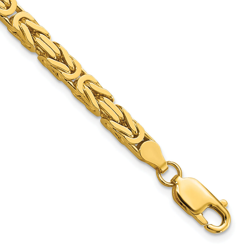 8 Inch 10K Yellow Gold 10K 4mm Byzantine Chain Bracelet