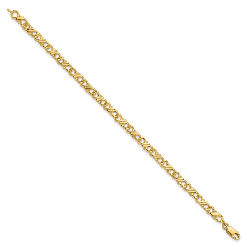 10k Yellow Gold Solid Polished Fancy Chain Bracelet