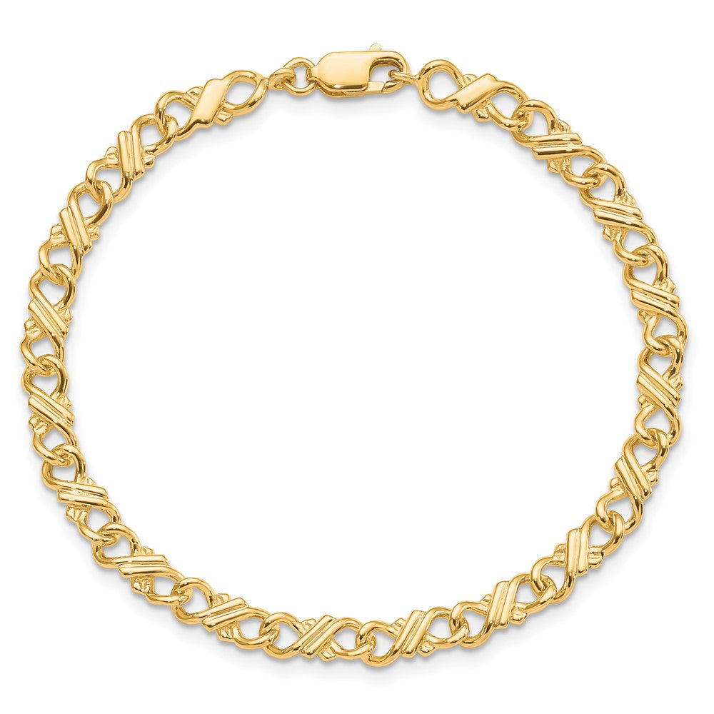 10k Yellow Gold Solid Polished Fancy Chain Bracelet