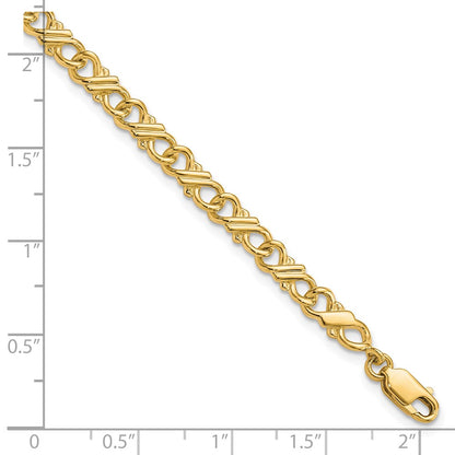 10k Yellow Gold Solid Polished Fancy Chain Bracelet
